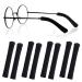Seetoo 4 pairs of non-slip glasses holders silicone ear handles ear pads suitable for glasses sunglasses reading glasses and so on black small