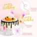 60 Blue Purple Butterfly Cake Toppers with Happy Birthday Topper | 3D Mixed Size Color Decoration Set for Birthday & Wedding Party Supplies - Buy Online on GoSupps.com
