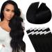 Laavoo invisible tape real hair extensions black 35cm remy extensions real hair tape in black tape in hair extension smooth 25g 10pcs human hair extensions tapes #1 35cm-10pcs 1.1 #1