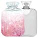 NAANLE hot water bottle with the cover cherry blossom Transparent hot water bottle 2l large hot hot water bottle for menstrual cramps pain relief handfoots heat and cold therapy
