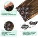 GOO GOO Handmade Real Human Hair Extensions 16 Chocolate Brown to Caramel Blonde Balayage 4/27/4 - Soft & Natural Clip-in Hair Extensions for Women - 7pcs 120g - Buy Online on GoSupps.com