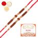 Ghasitaram Gifts Rakhi for Brother Rakhis Online - Set of 2- LD-7518 Rudraksh Rakhi with 200 GMS of Kaju katli