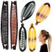 Bananna Clips Hair Banana Hair Clips for Women Long Thick Fine Hair Classic Clincher Comb Black Brown Vintage Claw Clips Fishtail Hair Comb Ponytail Holder Clamp Hair Accessories