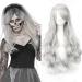 YEESHEDO 32 Silver Grey Long Wavy Curly Cosplay Wig with Bangs - Heat Resistant Synthetic Hair for Women and Girls - Perfect for Party, Costume, Anime, Halloween - Buy Online on GoSupps.com