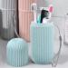 Travel Toothbrush Case 2 Pack - Portable Wash Cup Holder for Business Trips - Green/Pink Organizer - Buy Online on GoSupps.com
