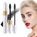 Mascara Volume And Length - Double Effect Lengthening Waterproof Mascara Black | Lengthening Voluminous Essence Mascara for Lifting Curling Multiplying Eye Makeup Hersil