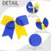 2PCS Oaoleer 8 Jumbo Cheer Bows with Tails, Yellow/Blue - Ideal for Girls Teen Softball Cheerleader Outfits - Buy Online on GoSupps.com
