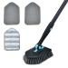 Tub and Tile Scrub Cleaning Brush 3 in 1 Shower Bathroom Scrubber Cleaner Brushes with 50.4'' Extendable Long Handle Detachable Stiff Bristles for Cleaning Bathtub Wall Floor Kitchen Sink Toilet