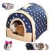 TUAKIMCE Guinea Pig Bed House Blue Star Hamster bed Cave Cozy Hamster Rabbit Bed House with Removable Pad Large Hideout for Guinea Pig Small Hedgehog Chinchilla Ferret