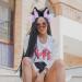 Furry Fox Wolf Cat Ears Headwear for Cosplay & Parties - Purple Black - Buy Online on GoSupps.com