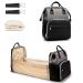 Approach multifunctional mom backpack waterproof diaper backpack with a large capacity with diaper pad stroller belts and USB connection diaper bag for mom and dad LD47 Gray Black