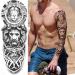 NEZAR Maori Temporary Tattoo Sleeve - 11 Sheets, Tiki Turtle Manta, Black Dragon Totem, Waterproof Fake Tattoo Sleeves for Men and Women - Buy Online on GoSupps.com
