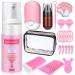 Lash Shampoo for Lash Extensions with Makeup bag Gentle Mousse Lash Shampoo Deep Clean Lash Wash for Eyelash Extensions with Air Conditioning Fan Lash Cleaning Kit with Brush for Salon & Home Use