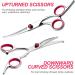 Newan Professional Dog Cup Set - Stainless Steel Scissors with Round Security Tip for Dogs & Cats - Effilration Curved and Felly Adhesive Scissors - Violet - Buy Online on GoSupps.com
