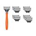 Harry s wet razor for men-razor set with orange-colored handle 10 replacement rasier blades razor razor blades razor blades for men razor sound men wet razors sound orange (10 pack)