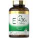 Carlyle Dry Vitamin E 400 IU | 120 Capsules | D-Alpha Tocopheryl | High Potency Formula | Non-GMO and Gluten Free