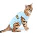 Selmai Medical Pet Shirt Cat Body For Dogs after op dog castration soft cotton e-collar alternative for pets Nursing Clothing Wound protection prevent licking skin diseases blue xl XL blue
