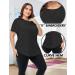 Cootry Plus Size Short Sleeve Workout Top for Women - Loose Fit Athletic Gym Shirt - Yoga Clothing - 2X Black - Buy Online on GoSupps.com