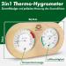 Nordholz 2in1 Sauna Thermometer Hygrometer - Accurate Temperature & Humidity Control for a Relaxing Atmosphere - Premium Wooden Sauna Accessory - Buy Online on GoSupps.com