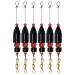Reaction Tackle Carolina Rig/Brass Ready Rig - 6 Pack 1/8 Ounce Black