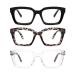 AMOMOMA Retro Spring hinge Womens Readers,Blue Light Blocking Computer Square Reading Glasses for Women Men AM6015 C6.black+c7.grey Tortoise+c8.crystal/Tortoise Temple 2.0 x