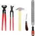 QWORK 5-pc Painting Farrier Kit | Professional Horseshoe Changing Tools | Hoof Knife Tongs Grater & Hammer for Equine Care - Buy Online on GoSupps.com