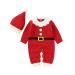 Forthcan Baby Christmas Knitted Sweater Romper Jumpsuit Newborn Girls Boys Christmas Onesies Outfits Clothes 3-6 Months Red