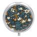 Pill Box Pill Case 3 Compartment Travel Pill Box Wild Nature Printing Small Pill Box Portable Medicine Pill Case Pill Organizer for Purse & Pocket for Travel Handbag (Round)