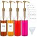 Bokon Lot de 4 distributeurs de sirop de caf de 750 ml avec ensemble complet d' tiquettes et entonnoir pour caf bar accessoires essentiels