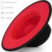 FADACHY Trendy Wide Brim Fedora Hat for Men & Women - Black-Red - Buy Online on GoSupps.com