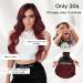 PORSMEER Burgundy Invisible Hair Extensions with Transparent Wire Adjustable Size 4 Secure Clips 20 inch Long Wavy Secret One Piece Hair Pieces for Women dark red Wine red - Buy Online on GoSupps.com