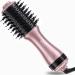 DAN Technology one Step Hair Dryer and volumizer,Small Hair Brush drye,2 inch Lightweight Electric Brush Hair, Blow Dry Round Brush,Ceramic hot Brush & Styler,Small Brush Hair dryers for Women Rose