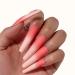 Makartt 24Pcs Extra Long Press on Nail Kit, Birds Of Paradise Orange with Gradient Color Acrylic Nail Tips 12 Sizes False Nails with Nail Glue Nail Stick Adhesive Tabs Nail File for DIY Nail Art Salon Orange( Extra Long)
