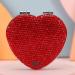 Fawziya Bling Heart Makeup Mirror 2X Magnifying - Red | Compact, Portable Beauty Mirror - Buy Online on GoSupps.com
