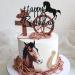 Arthsdite Horse Happy Birthday Cake Topper Horse Racing Theme Birthday Party Decoration for Boys Girls Men Women Kids Birthday Party Decoration Supplies-Black Glitter - Buy Online on GoSupps.com