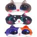 HappyDaily Beautiful and Comfortable Sleep Masks - Set of 3 (Cute Cat - White/Black/Colourful)