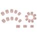 Mervf Nude Squoval Press-on Nails - 24pcs Short Fake Acrylic Nails with Star Design for Women | Glossy Finish | Easy to Apply - Buy Online on GoSupps.com