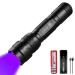 ULTRAFIRE UV LED Torch 395-405nm Blacklight Zoomable Ultraviolet Flashlight with 2600mAh Rechargeable Battery and Charger Mini UV Light for Curing UV Glue Pet Urine Stains