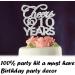 Bling Crystal Cheers to 10 Years Cake Topper - Best Keepsake 10th Birthday Or Anniversary Decor Party Decorations Silver - Buy Online on GoSupps.com
