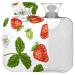 Naanle red strawberries flower heat bottle with cover transparent hot water bottle 2l large hot hot water bottle for bed hand feet heat pain relief heat and cold therapy