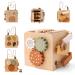 Youuu's motor cubes made of wood 5 in 1 motor toys baby toys motor skills wooden toys activity center Montessori educational toys for toddlers baby 5 brown