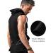 Amussiar Men's Sleeveless Workout Hooded Tank Top - Large Black - Buy Online on GoSupps.com