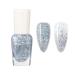 Glitter Nail Polish Shimmering Gel Silvery Shimmer Quick Dry Holographic Nail Varnish Galactic Silver Shining Sparkling Long Lasting No UV Need DIY Nail Art Manicure at Home Gift for Women