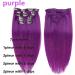 Clip in Hair Extensions Purple Clip in Hair Extensions Real Human Hair Double Weft 14-24 Inch 70-100g Thick Purple Hair Extensions Clip in Human Hair for Women Straight Remy Hair Clip in Extensions ( 22inches 100g - Buy Online on GoSupps.com
