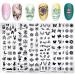 Faiteary 6Pcs Nail Stamping Plates, Nail Stamp Template Set with Butterfly Leaves Flowers Animals Letters and Geometric Pattern for DIY Nail Art Decoration
