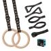 Vulken Wooden Gymnastic Rings with Adjustable Numbered Straps. 1.1'' Olympic Rings for Core Workout and Bodyweight Training. Home Gym Rings 1600lbs with Workout Handles