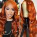Katonyo Ginger Orange Lace Front Wigs Human Hair for Women Body Wave 13x4 Lace Frontal Wigs Human Hair Pre Plucked with Baby Hair Colored Human Hair Wigs 150% Density Glueless (20Inch  Orange Ginger Color) 20 Inch Ginger...
