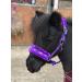 Equipride Horse Print Faux Lined Nylon Headcollars with Matching Lead Rope Purple (Pony)