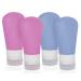 Mygadget travel bottles set from 4 silicone travel bottles - spout -safe liquid container travel container for aircraft hand luggage - blue & pink silicone travel bottles 4 pieces