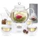 Teabloom Flowering Tea Gift Set - 12 Hand-Tied Varieties - Blooming Tea Flowers - Green Tea Leaves & Edible Flowers - 12-Pack Canister - 36 Steeps - Buy Online on GoSupps.com